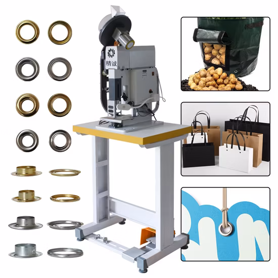 반자동 아일렛 그로밋 펀칭 부착 고정 리벳 팅 머신 홀 펀칭 및 아일렛 세팅을 한 번의 작업으로 수행